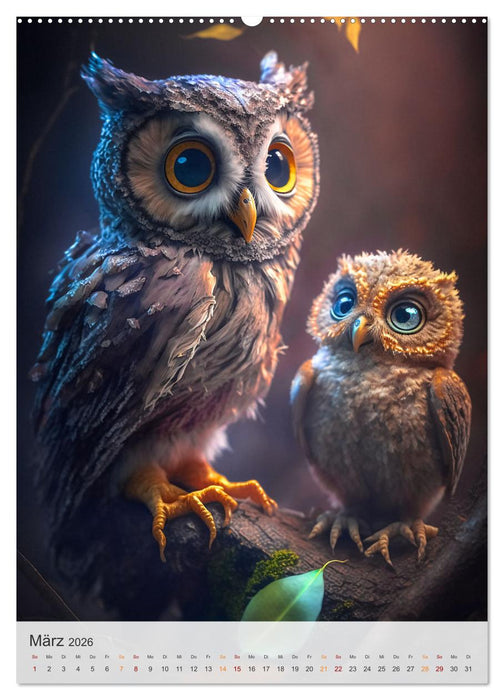 Eulenfamilie (CALVENDO Wandkalender 2026)
