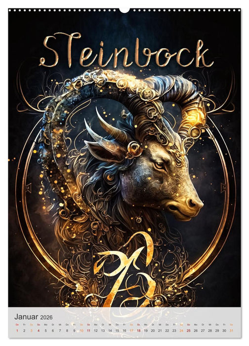Fantasievolle Sternzeichen (CALVENDO Premium Wandkalender 2026)