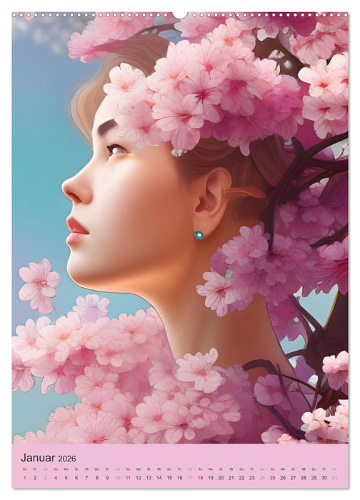 Japanische Kirschblüten - Portraits zum Träumen (CALVENDO Premium Wandkalender 2026)