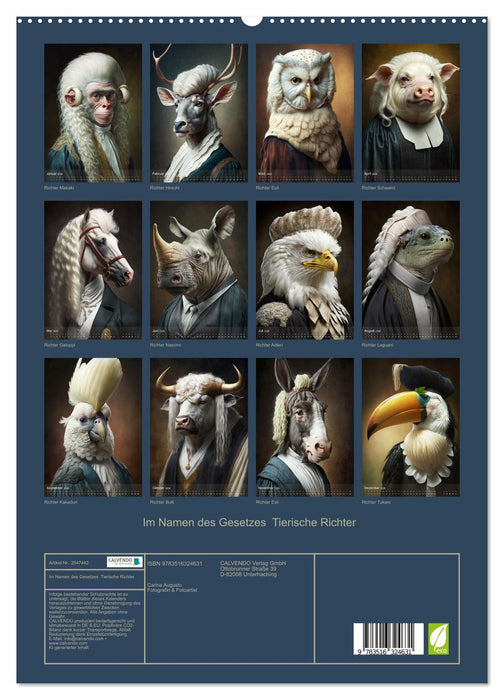 Im Namen des Gesetzes Tierische Richter (CALVENDO Premium Wandkalender 2026)