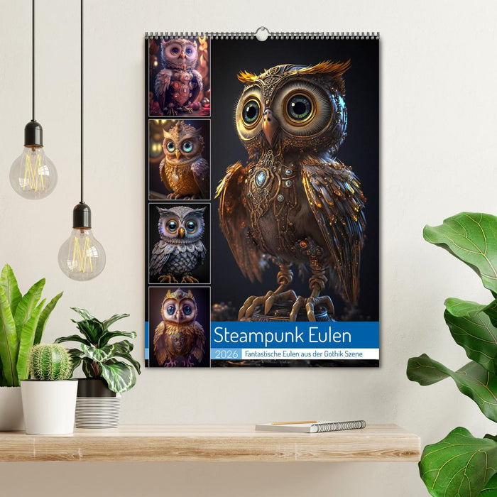 Steampunk Eulen (CALVENDO Wandkalender 2026)