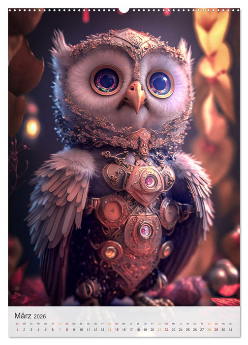 Steampunk Eulen (CALVENDO Wandkalender 2026)