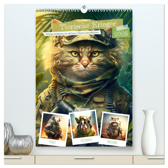Tierische Krieger. Pelzige Soldaten im aktiven Dienst des Militärs (CALVENDO Premium Wandkalender 2026)