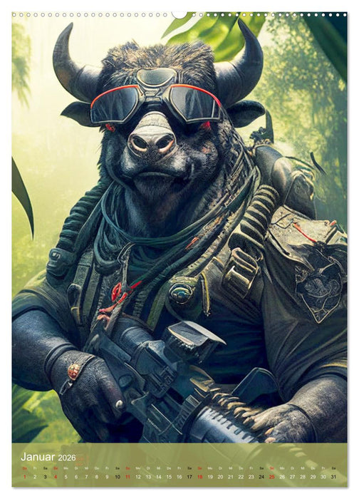 Tierische Krieger. Pelzige Soldaten im aktiven Dienst des Militärs (CALVENDO Premium Wandkalender 2026)