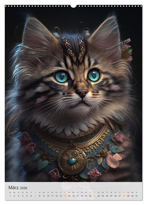 Boho Katzenbabys (CALVENDO Premium Wandkalender 2026)
