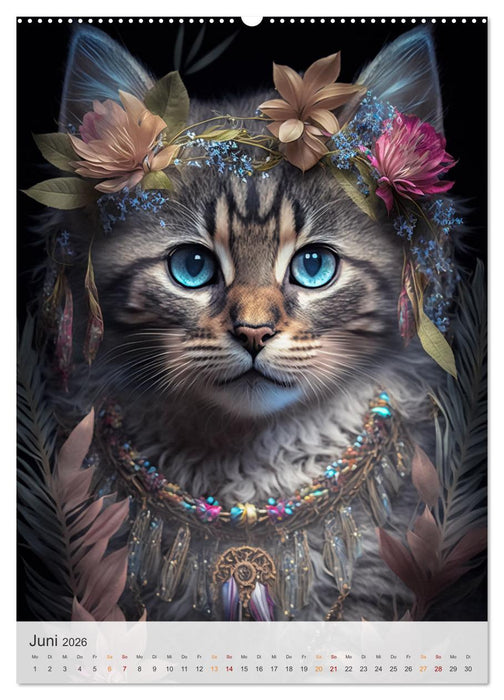Boho Katzenbabys (CALVENDO Premium Wandkalender 2026)