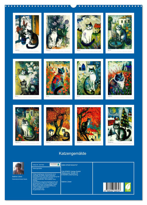 Katzengemälde (CALVENDO Premium Wandkalender 2026)