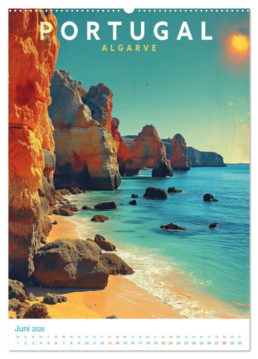 Portugal - Old School Poster Style (CALVENDO Wandkalender 2026)