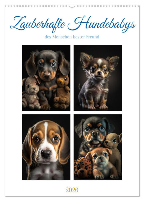 Zauberhafte Hundebabys (CALVENDO Wandkalender 2026)