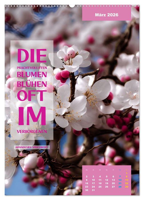 Verrückt nach BLUMEN Artwork - Farben - Zitate (CALVENDO Premium Wandkalender 2026)