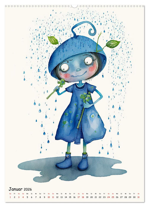Die Blaue Träumerin (CALVENDO Premium Wandkalender 2026)
