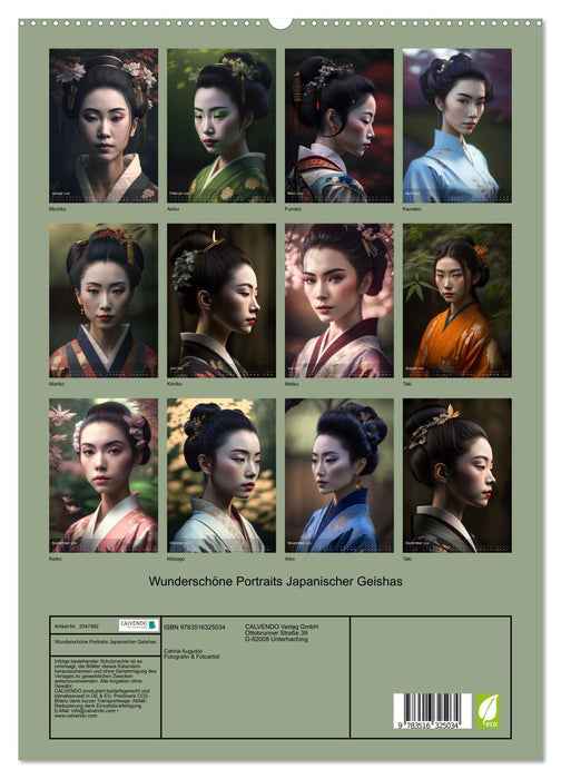 Wunderschöne Portraits Japanischer Geishas (CALVENDO Premium Wandkalender 2026)