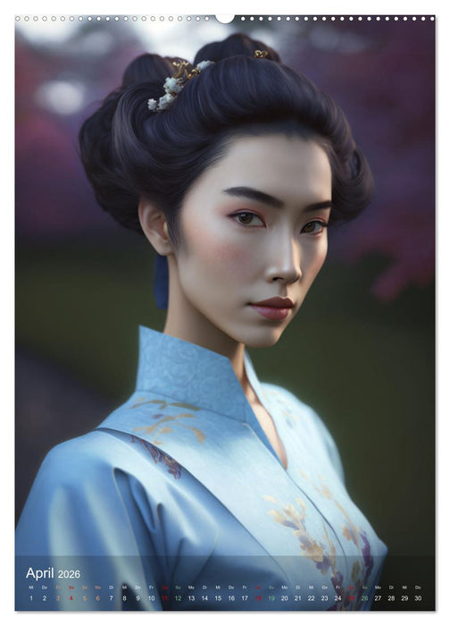 Wunderschöne Portraits Japanischer Geishas (CALVENDO Premium Wandkalender 2026)