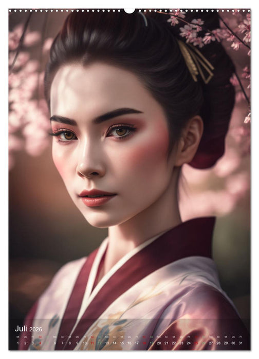 Wunderschöne Portraits Japanischer Geishas (CALVENDO Premium Wandkalender 2026)