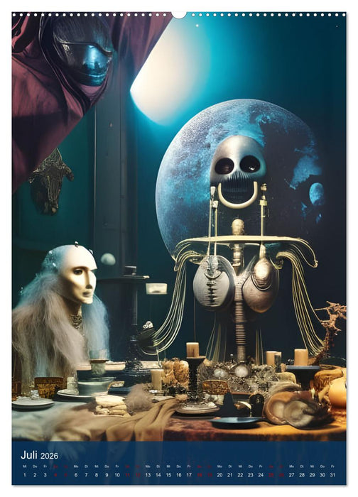 Mondnächte- Mondverzauberte Nächte aus der KI (CALVENDO Premium Wandkalender 2026)