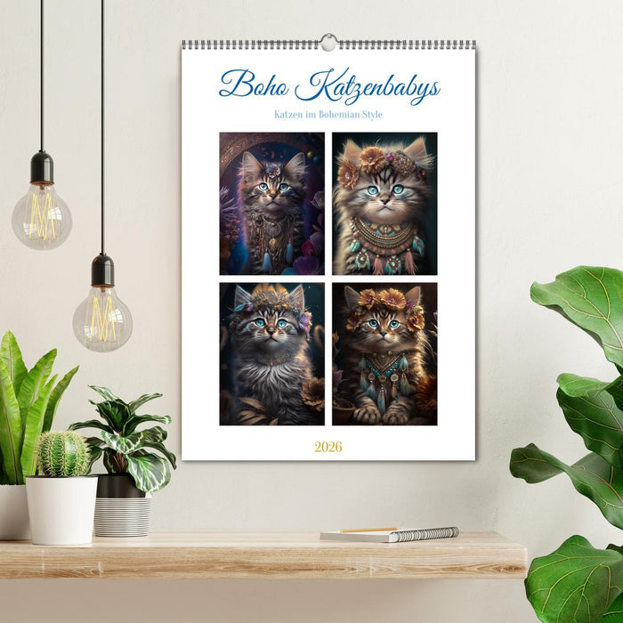 Boho Katzenbabys (CALVENDO Wandkalender 2026)