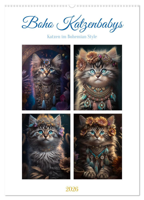 Boho Katzenbabys (CALVENDO Wandkalender 2026)