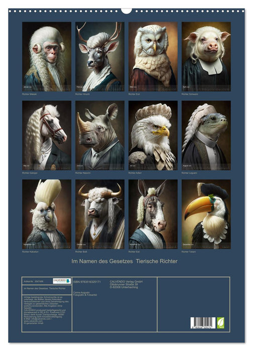 Im Namen des Gesetzes Tierische Richter (CALVENDO Wandkalender 2026)