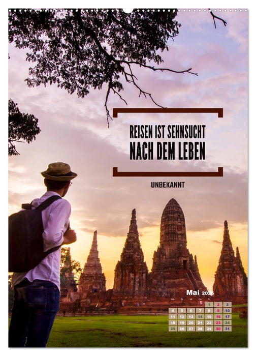 Verrückt nach REISEN Fernweh - Travel - Sprüche (CALVENDO Wandkalender 2026)