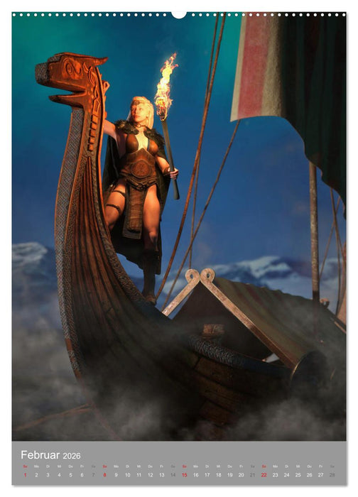 Fantasy Kriegerinnen (CALVENDO Premium Wandkalender 2026)