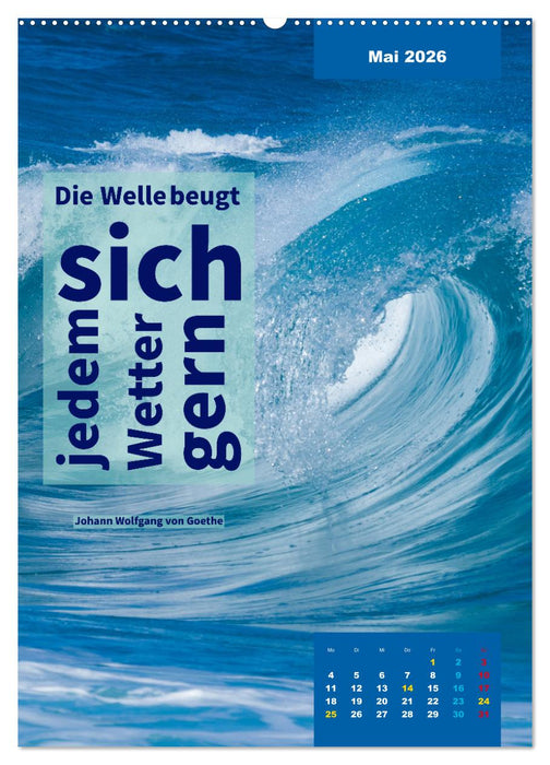 Verrückt nach MEER - Wellen - Strand - Zitate (CALVENDO Premium Wandkalender 2026)