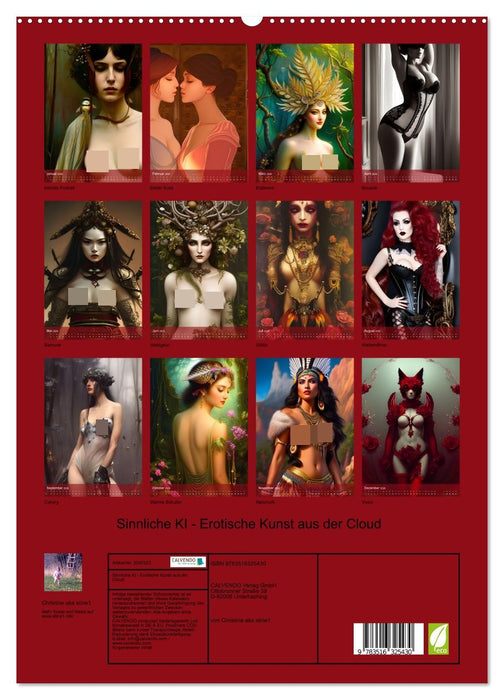 Sinnliche KI - Erotische Kunst aus der Cloud (CALVENDO Premium Wandkalender 2026)