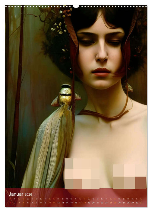Sinnliche KI - Erotische Kunst aus der Cloud (CALVENDO Premium Wandkalender 2026)