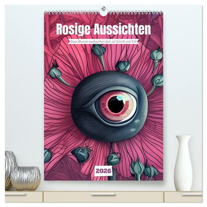 Rosige Aussichten - Diese Blumen beobachten dich auf Schritt und Tritt (CALVENDO Premium Wandkalender 2026)