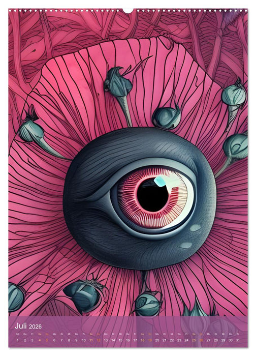 Rosige Aussichten - Diese Blumen beobachten dich auf Schritt und Tritt (CALVENDO Premium Wandkalender 2026)