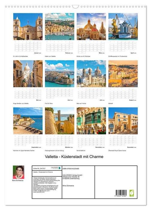 Valletta - Küstenstadt mit Charme (CALVENDO Wandkalender 2026)