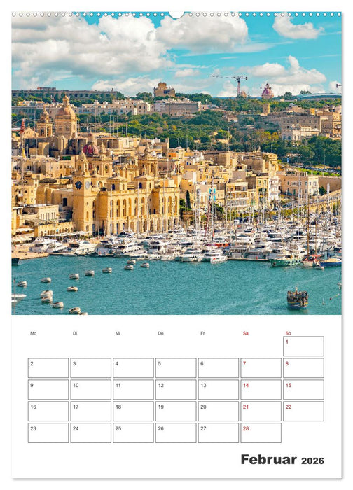 Valletta - Küstenstadt mit Charme (CALVENDO Wandkalender 2026)