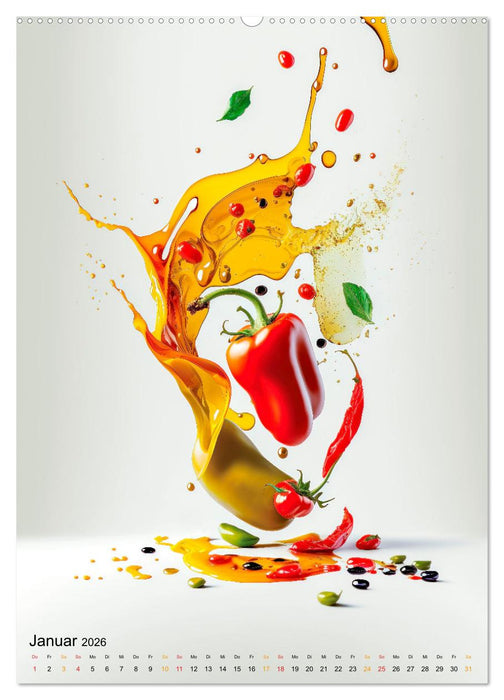 Olivenöl lecker und gesund (CALVENDO Premium Wandkalender 2026)