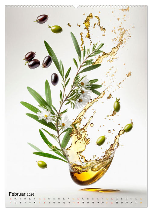 Olivenöl lecker und gesund (CALVENDO Premium Wandkalender 2026)