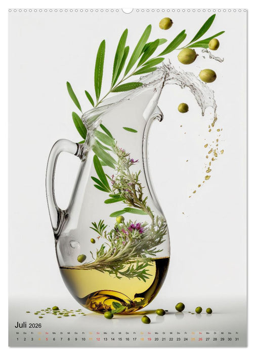Olivenöl lecker und gesund (CALVENDO Premium Wandkalender 2026)