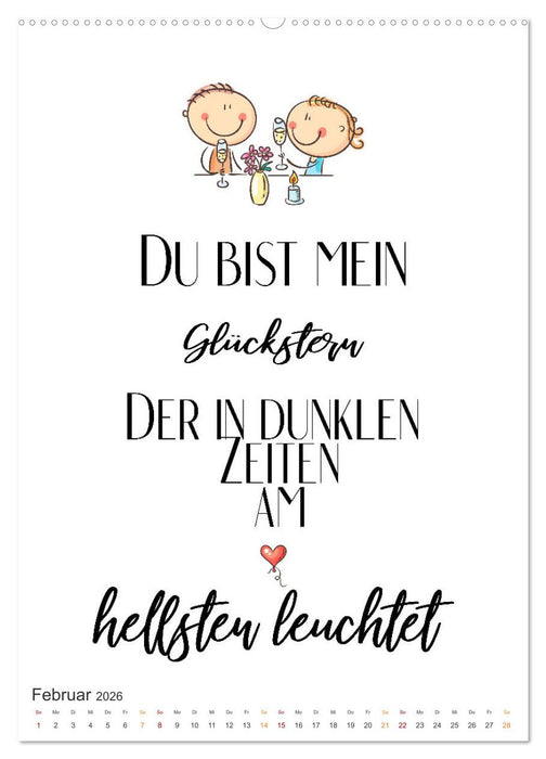 Liebessprüche (CALVENDO Premium Wandkalender 2026)