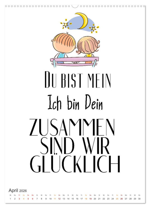 Liebessprüche (CALVENDO Premium Wandkalender 2026)