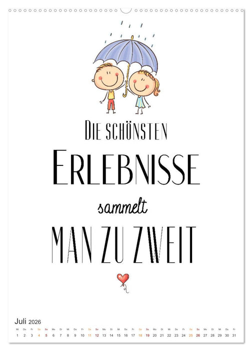 Liebessprüche (CALVENDO Premium Wandkalender 2026)