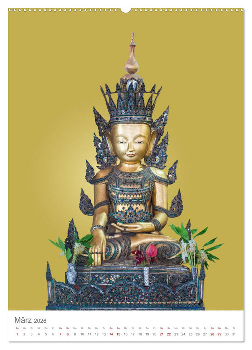 Buddha trägt Gold (CALVENDO Premium Wandkalender 2026)