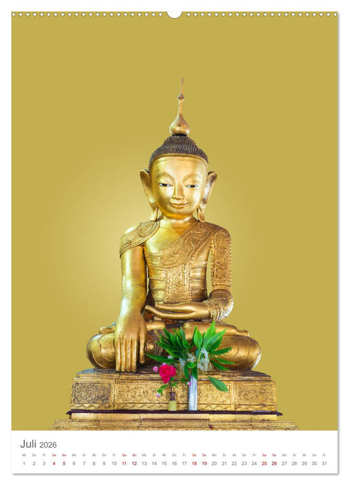 Buddha trägt Gold (CALVENDO Premium Wandkalender 2026)