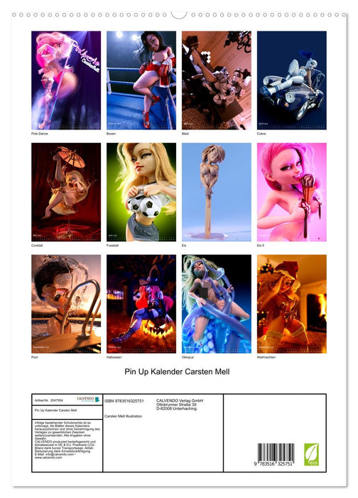 Pin Up Kalender Carsten Mell (CALVENDO Premium Wandkalender 2026)