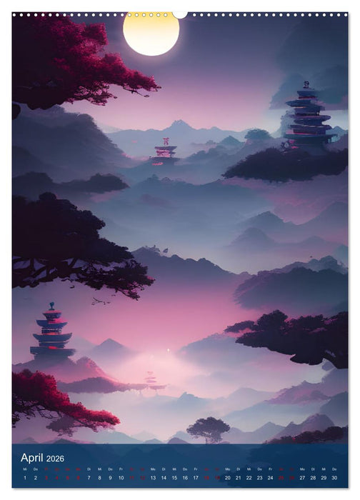 Mondnächte- Mondverzauberte Nächte aus der KI (CALVENDO Wandkalender 2026)