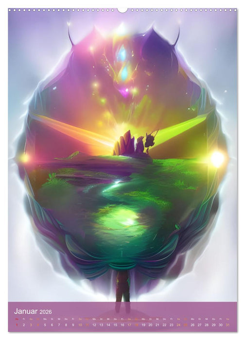 Farbexplosion - Kunterbuntes aus der KI (CALVENDO Premium Wandkalender 2026)
