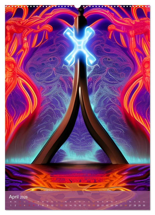 Farbexplosion - Kunterbuntes aus der KI (CALVENDO Premium Wandkalender 2026)