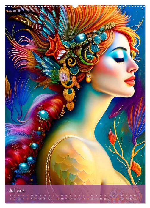 Farbexplosion - Kunterbuntes aus der KI (CALVENDO Premium Wandkalender 2026)