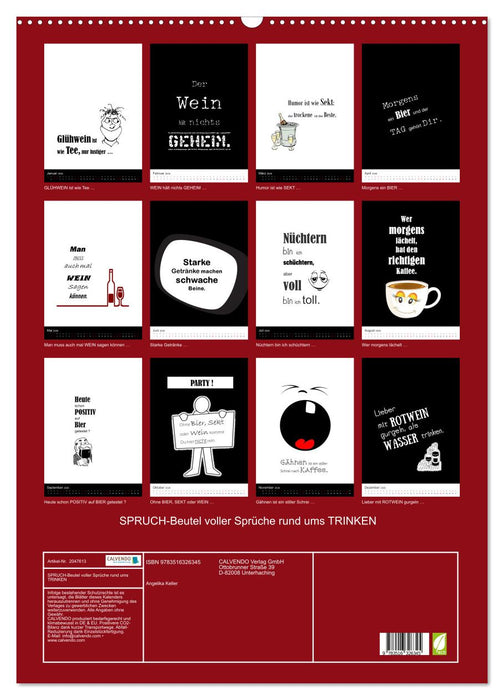 SPRUCH-Beutel voller Sprüche rund ums TRINKEN (CALVENDO Wandkalender 2026)