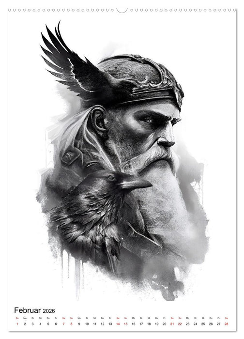 Welt und Mythologie der Wikinger (CALVENDO Premium Wandkalender 2026)
