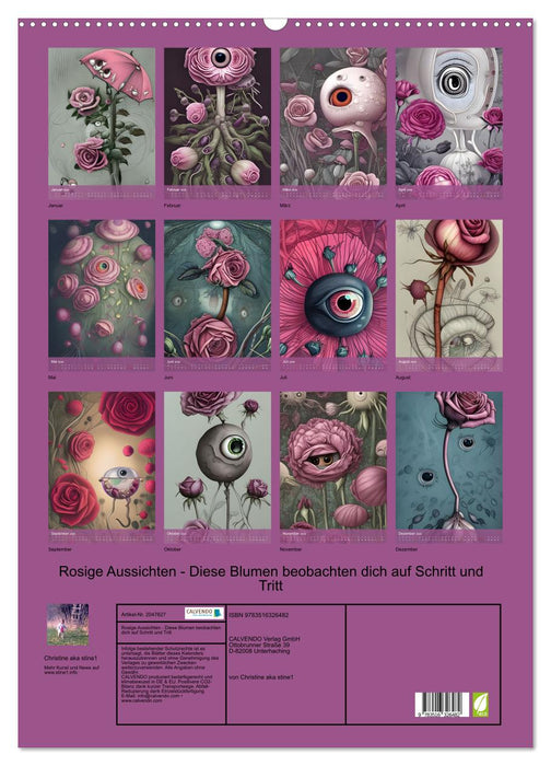 Rosige Aussichten - Diese Blumen beobachten dich auf Schritt und Tritt (CALVENDO Wandkalender 2026)