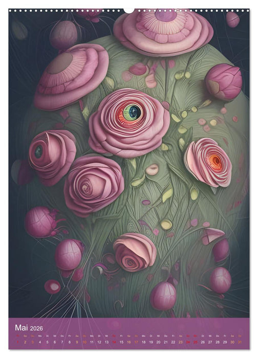 Rosige Aussichten - Diese Blumen beobachten dich auf Schritt und Tritt (CALVENDO Wandkalender 2026)