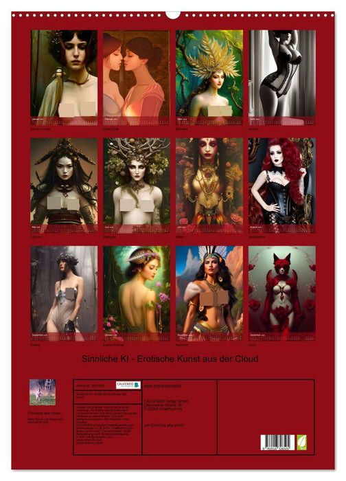 Sinnliche KI - Erotische Kunst aus der Cloud (CALVENDO Wandkalender 2026)