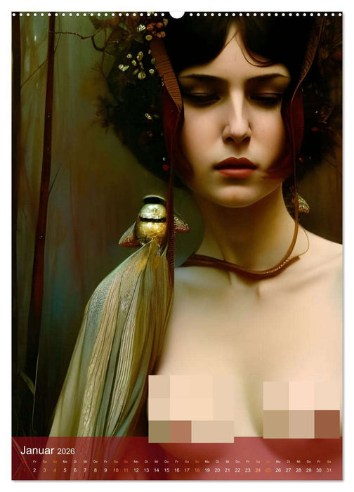 Sinnliche KI - Erotische Kunst aus der Cloud (CALVENDO Wandkalender 2026)
